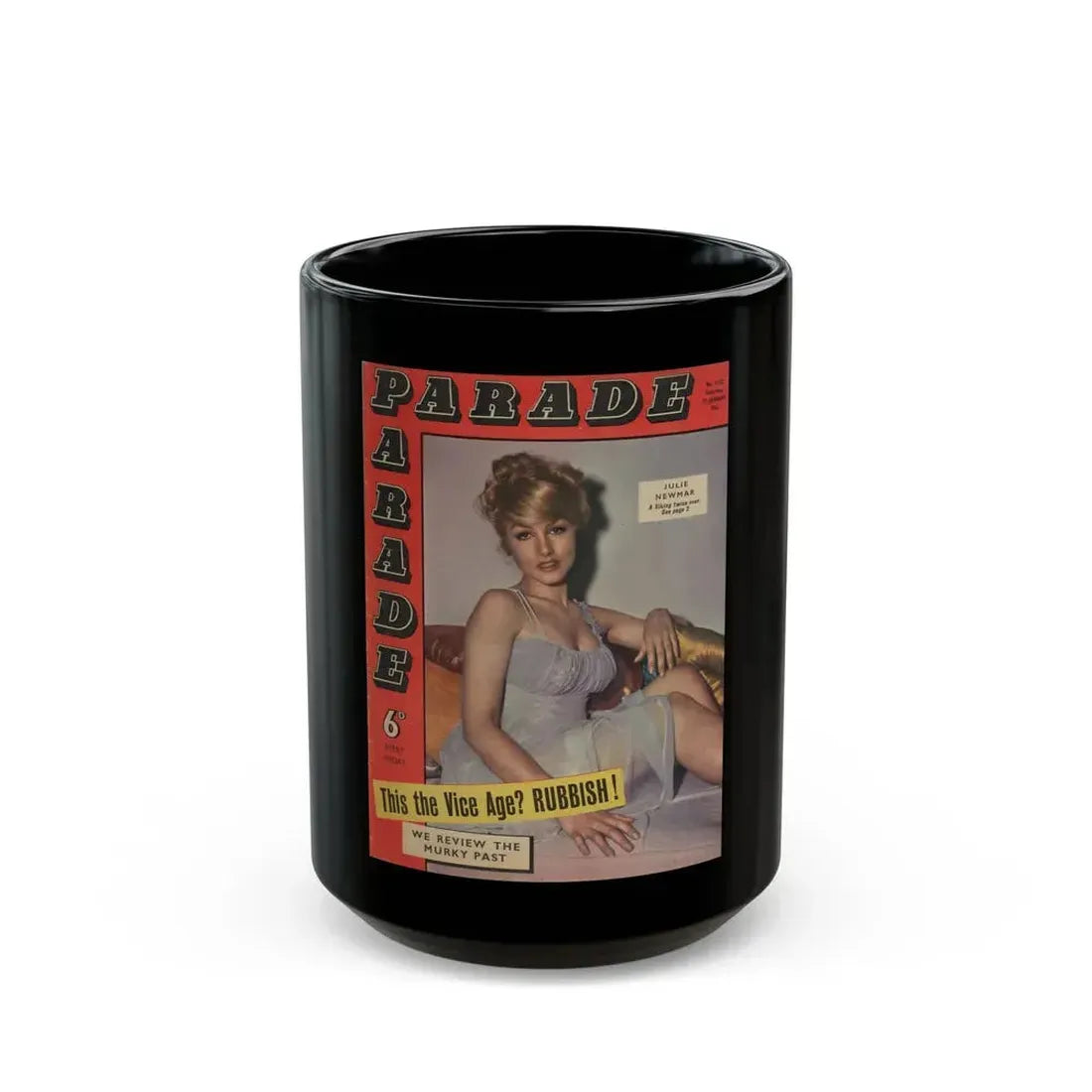 Julie Newmar #661 (Vintage Female Icon) Black Coffee Mug 15oz - Go Mug Yourself