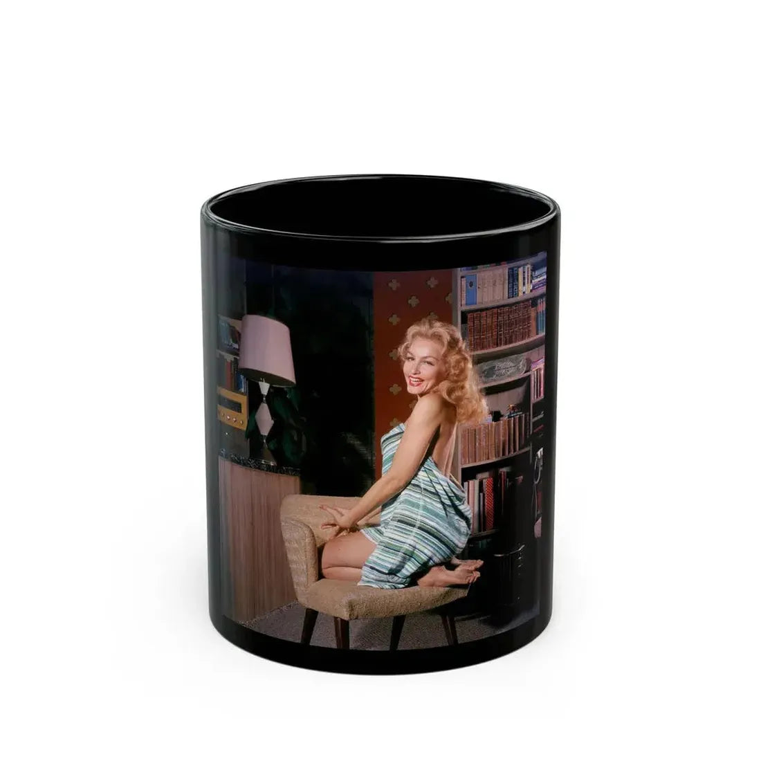 Julie Newmar #672 (Vintage Female Icon) Black Coffee Mug 11oz - Go Mug Yourself