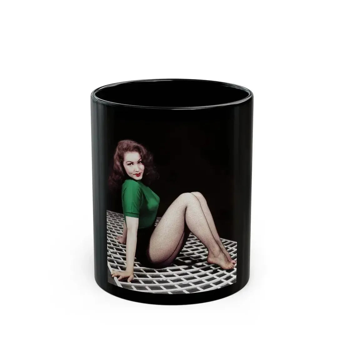 Julie Newmar #81 (Vintage Female Icon) Black Coffee Mug 11oz - Go Mug Yourself