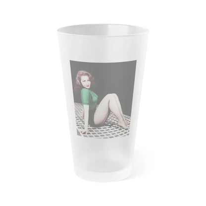 Julie Newmar #81 (Vintage Female Icon) Frosted Pint Glass 16oz-16oz-Frosted-Go Mug Yourself