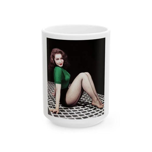 Julie Newmar #81 (Vintage Female Icon) White Coffee Mug 15oz - Go Mug Yourself