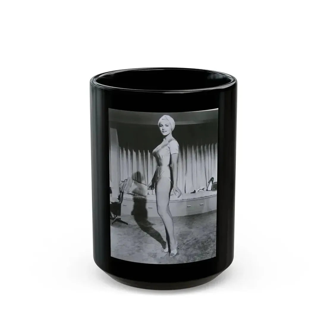 Julie Newmar #91 (Vintage Female Icon) Black Coffee Mug 15oz - Go Mug Yourself