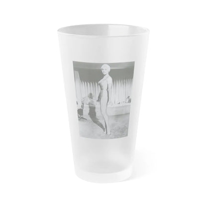 Julie Newmar #91 (Vintage Female Icon) Frosted Pint Glass 16oz-16oz-Frosted-Go Mug Yourself