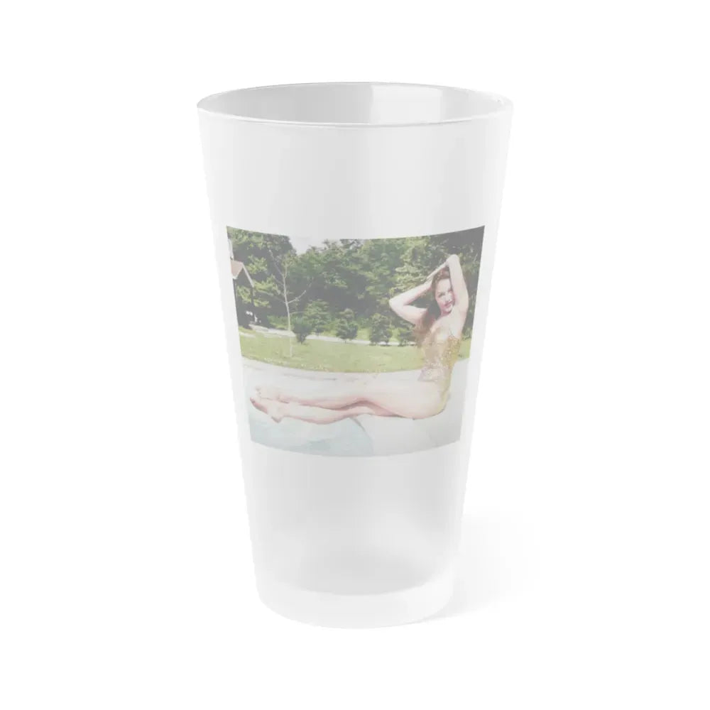 Julie Newmar ## (Vintage Female Icon) Frosted Pint Glass 16oz 16oz Frosted - Go Mug Yourself