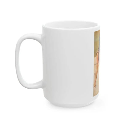 June Palmer #136 - Topless (Vintage Female Icon) White Coffee Mug - Go Mug Yourself