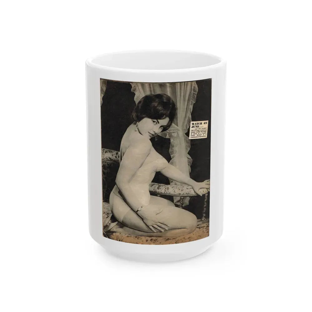 June Palmer #137 (Vintage Female Icon) White Coffee Mug 15oz - Go Mug Yourself