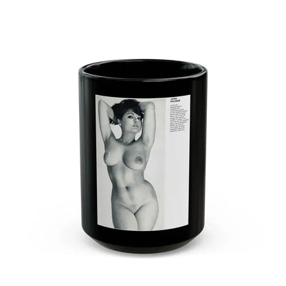 June Palmer #138 - Nude Magazine Spread (Vintage Female Icon) Black Coffee Mug 15oz - Go Mug Yourself