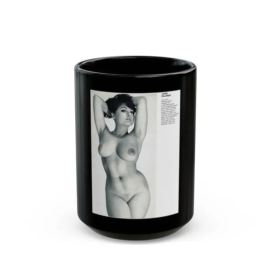 June Palmer #138 - Nude Magazine Spread (Vintage Female Icon) Black Coffee Mug 15oz - Go Mug Yourself