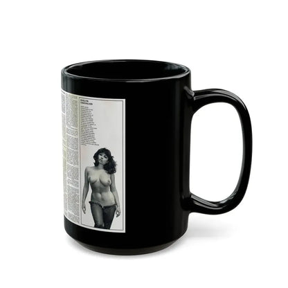 June Palmer #139 - Topless Magazine Spread (Vintage Female Icon) Black Coffee Mug - Go Mug Yourself