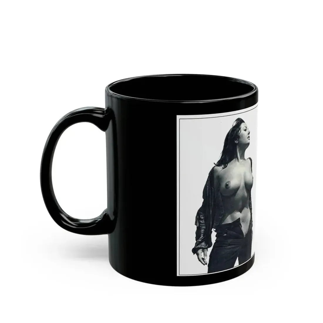 June Palmer #139 - Topless Magazine Spread (Vintage Female Icon) Black Coffee Mug - Go Mug Yourself