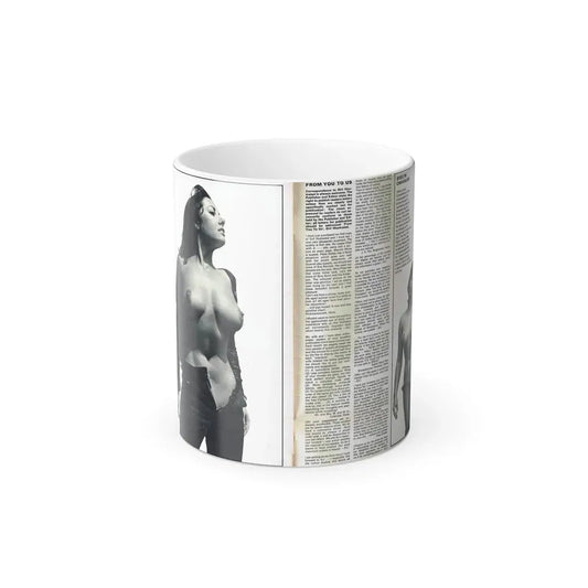 June Palmer #139 - Topless Magazine Spread (Vintage Female Icon) Color Changing Coffee Mug 11oz - Go Mug Yourself