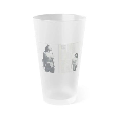 June Palmer #139 - Topless Magazine Spread (Vintage Female Icon) Frosted Pint Glass 16oz 16oz Frosted - Go Mug Yourself