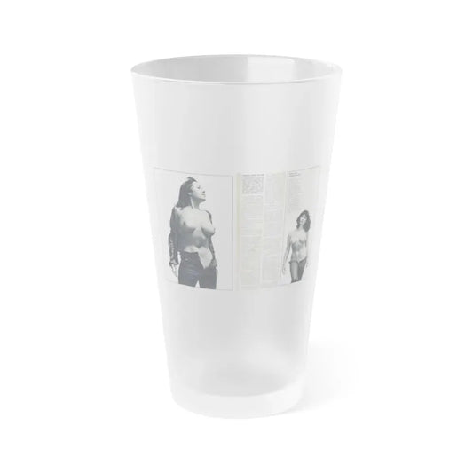 June Palmer #139 - Topless Magazine Spread (Vintage Female Icon) Frosted Pint Glass 16oz 16oz Frosted - Go Mug Yourself