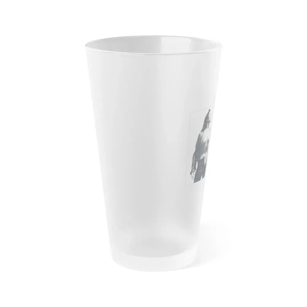 June Palmer #139 - Topless Magazine Spread (Vintage Female Icon) Frosted Pint Glass 16oz - Go Mug Yourself