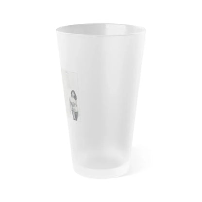 June Palmer #139 - Topless Magazine Spread (Vintage Female Icon) Frosted Pint Glass 16oz - Go Mug Yourself
