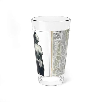 June Palmer #139 - Topless Magazine Spread (Vintage Female Icon) Pint Glass 16oz 16oz - Go Mug Yourself