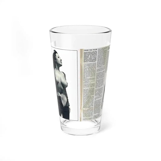 June Palmer #139 - Topless Magazine Spread (Vintage Female Icon) Pint Glass 16oz 16oz - Go Mug Yourself