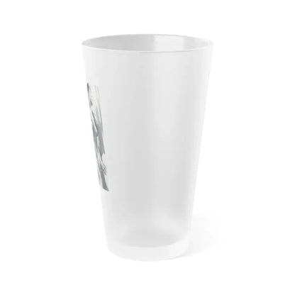 June Palmer #140 - Nude (Vintage Female Icon) Frosted Pint Glass 16oz - Go Mug Yourself