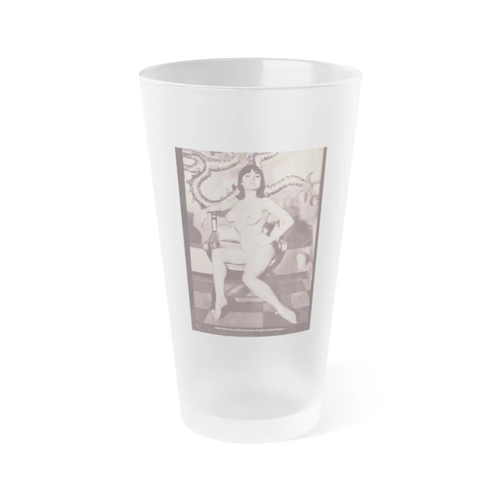 June Palmer #141 - Nude (Vintage Female Icon) Frosted Pint Glass 16oz-16oz-Frosted-Go Mug Yourself