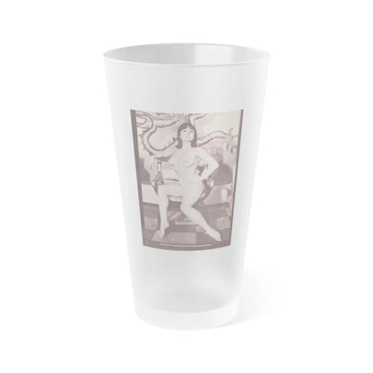 June Palmer #141 - Nude (Vintage Female Icon) Frosted Pint Glass 16oz-16oz-Frosted-Go Mug Yourself