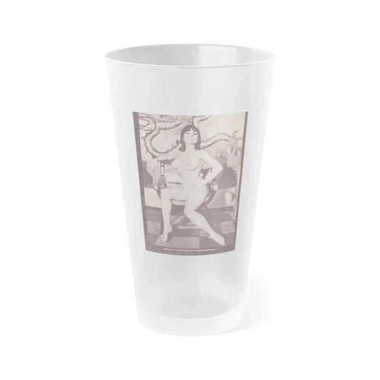 June Palmer #141 - Nude (Vintage Female Icon) Frosted Pint Glass 16oz 16oz Frosted - Go Mug Yourself