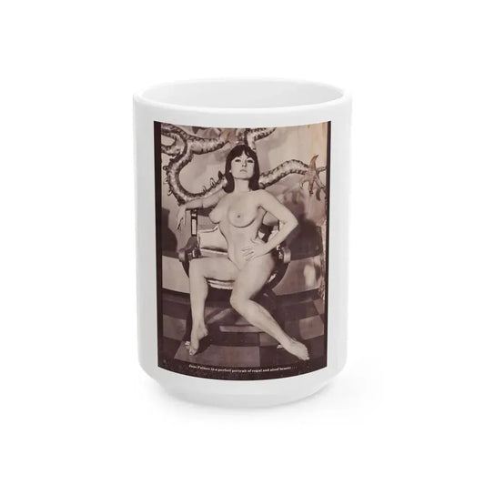June Palmer #141 - Nude (Vintage Female Icon) White Coffee Mug 15oz - Go Mug Yourself