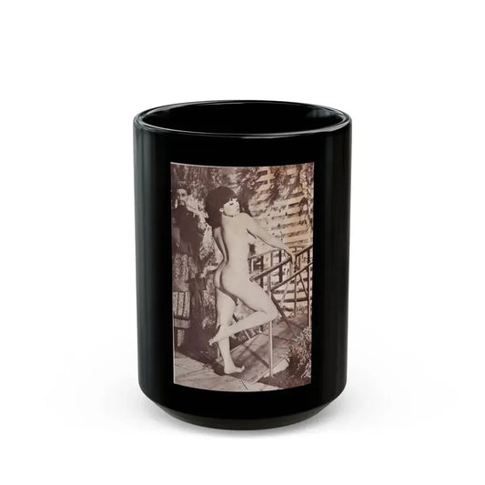 June Palmer #142 - Nude (Vintage Female Icon) Black Coffee Mug 15oz - Go Mug Yourself