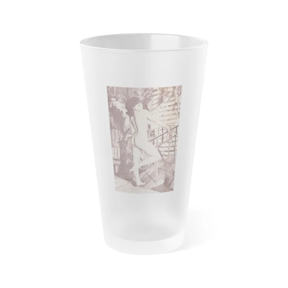 June Palmer #142 - Nude (Vintage Female Icon) Frosted Pint Glass 16oz-16oz-Frosted-Go Mug Yourself