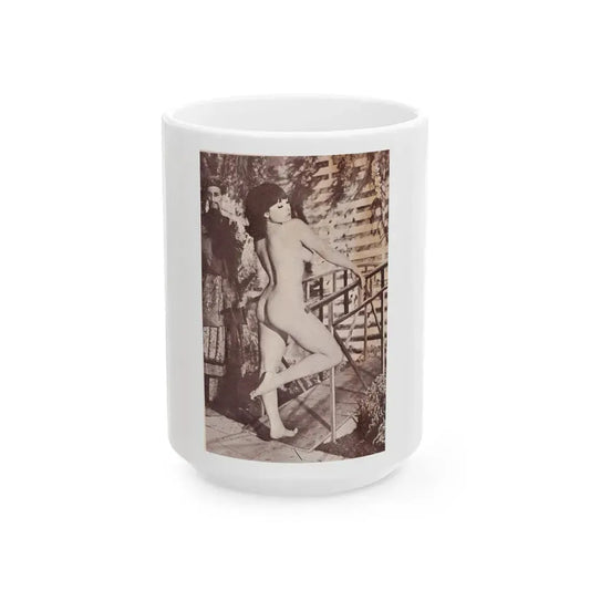 June Palmer #142 - Nude (Vintage Female Icon) White Coffee Mug 15oz - Go Mug Yourself