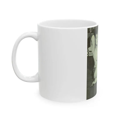 June Palmer #147 - Topless (Vintage Female Icon) White Coffee Mug - Go Mug Yourself
