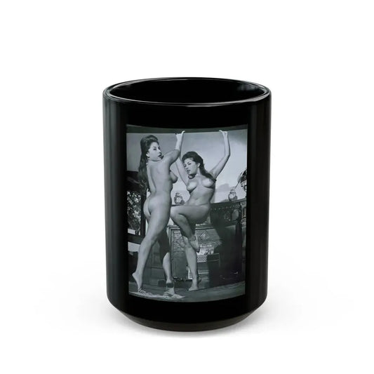 June Palmer #148 - Topless (Vintage Female Icon) Black Coffee Mug 15oz - Go Mug Yourself