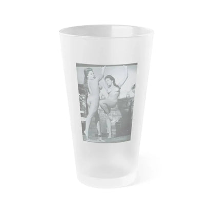 June Palmer #148 - Topless (Vintage Female Icon) Frosted Pint Glass 16oz 16oz Frosted - Go Mug Yourself