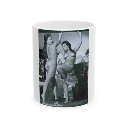 June Palmer #148 - Topless (Vintage Female Icon) White Coffee Mug 11oz - Go Mug Yourself