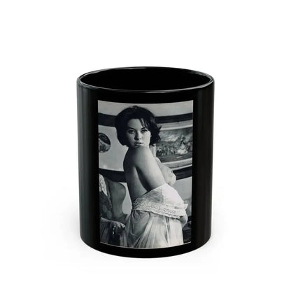 June Palmer #150 - Topless (Vintage Female Icon) Black Coffee Mug 11oz - Go Mug Yourself