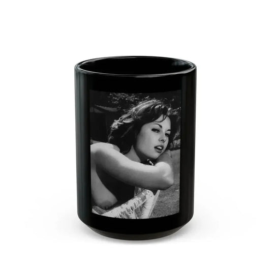 June Palmer #153 - Topless (Vintage Female Icon) Black Coffee Mug 15oz - Go Mug Yourself