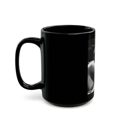June Palmer #153 - Topless (Vintage Female Icon) Black Coffee Mug - Go Mug Yourself
