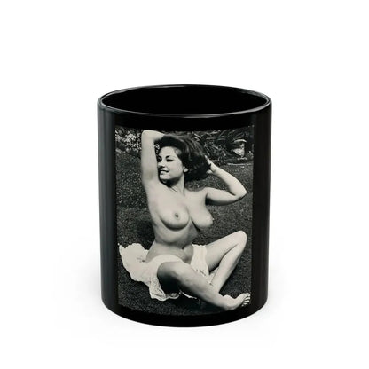 June Palmer #154 - Topless (Vintage Female Icon) Black Coffee Mug 11oz - Go Mug Yourself