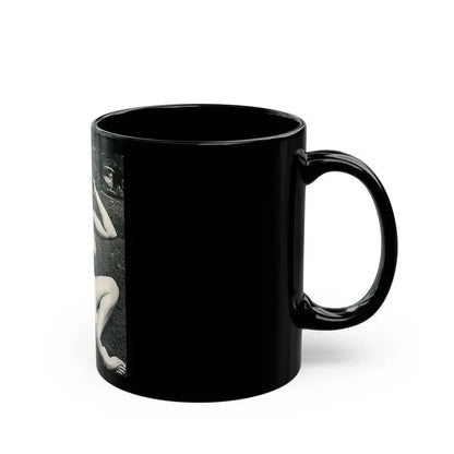 June Palmer #154 - Topless (Vintage Female Icon) Black Coffee Mug - Go Mug Yourself