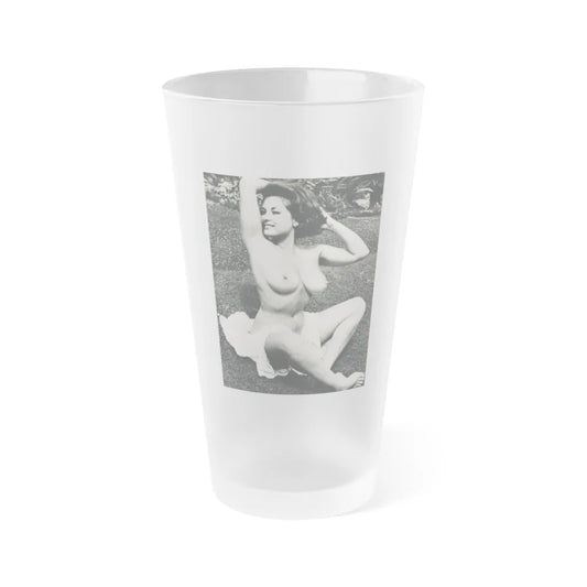 June Palmer #154 - Topless (Vintage Female Icon) Frosted Pint Glass 16oz-16oz-Frosted-Go Mug Yourself