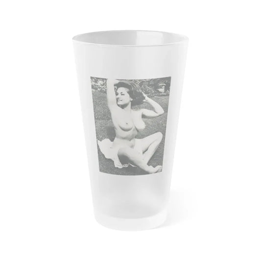 June Palmer #154 - Topless (Vintage Female Icon) Frosted Pint Glass 16oz 16oz Frosted - Go Mug Yourself