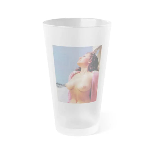 June Palmer #164 - Topless (Vintage Female Icon) Frosted Pint Glass 16oz 16oz Frosted - Go Mug Yourself