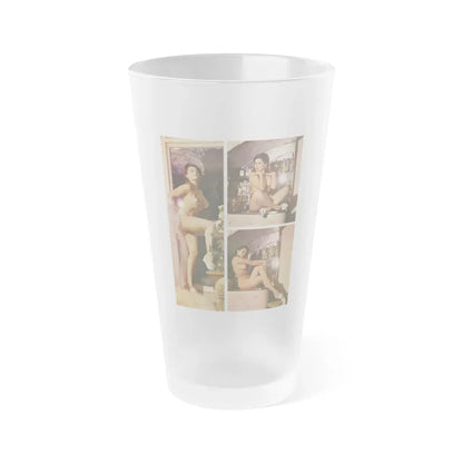 June Palmer #169 - Topless Mag. Spread (Vintage Female Icon) Frosted Pint Glass 16oz 16oz Frosted - Go Mug Yourself