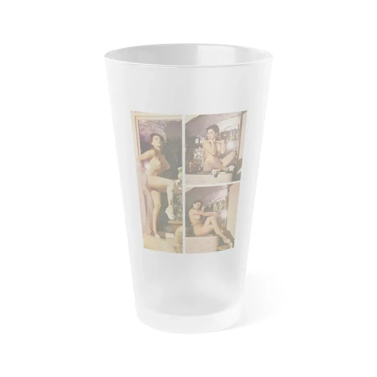 June Palmer #169 - Topless Mag. Spread (Vintage Female Icon) Frosted Pint Glass 16oz 16oz Frosted - Go Mug Yourself
