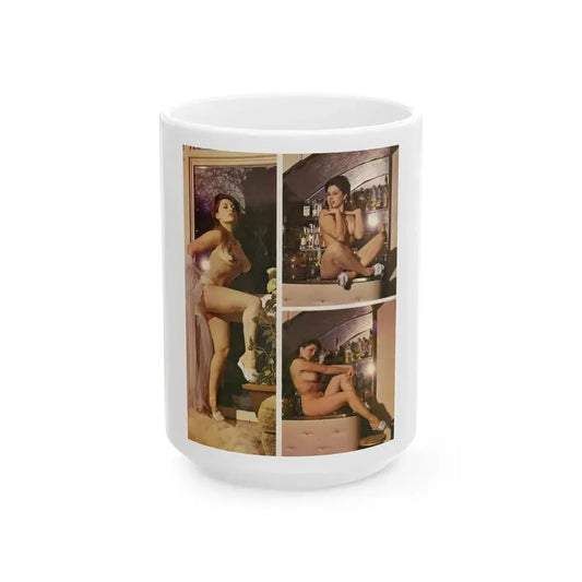 June Palmer #169 - Topless Mag. Spread (Vintage Female Icon) White Coffee Mug 15oz - Go Mug Yourself