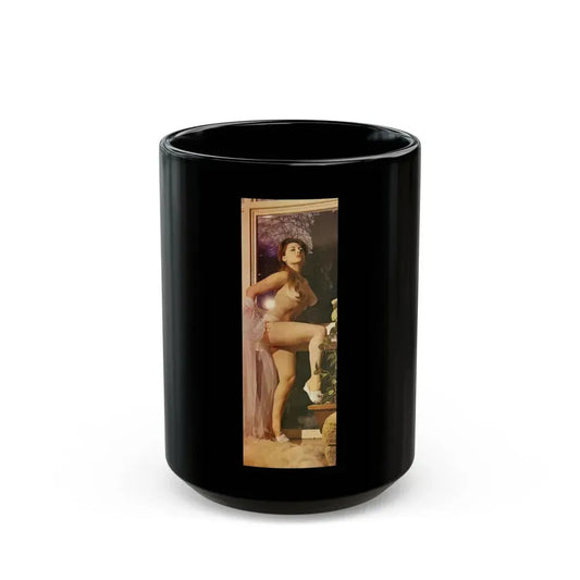 June Palmer #170 - Topless (Vintage Female Icon) Black Coffee Mug 15oz - Go Mug Yourself