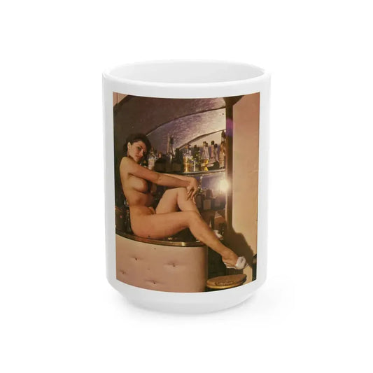 June Palmer #172 - Topless (Vintage Female Icon) White Coffee Mug 15oz - Go Mug Yourself