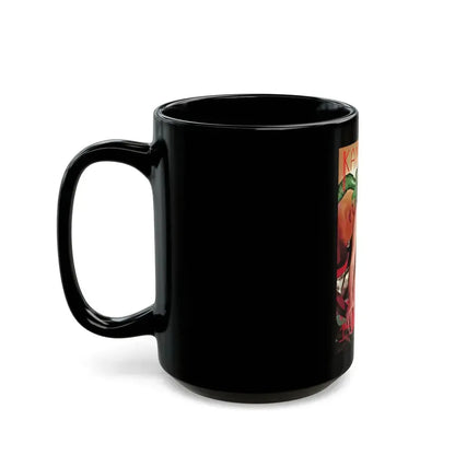 June Palmer #174 - Topless (Vintage Female Icon) Black Coffee Mug - Go Mug Yourself
