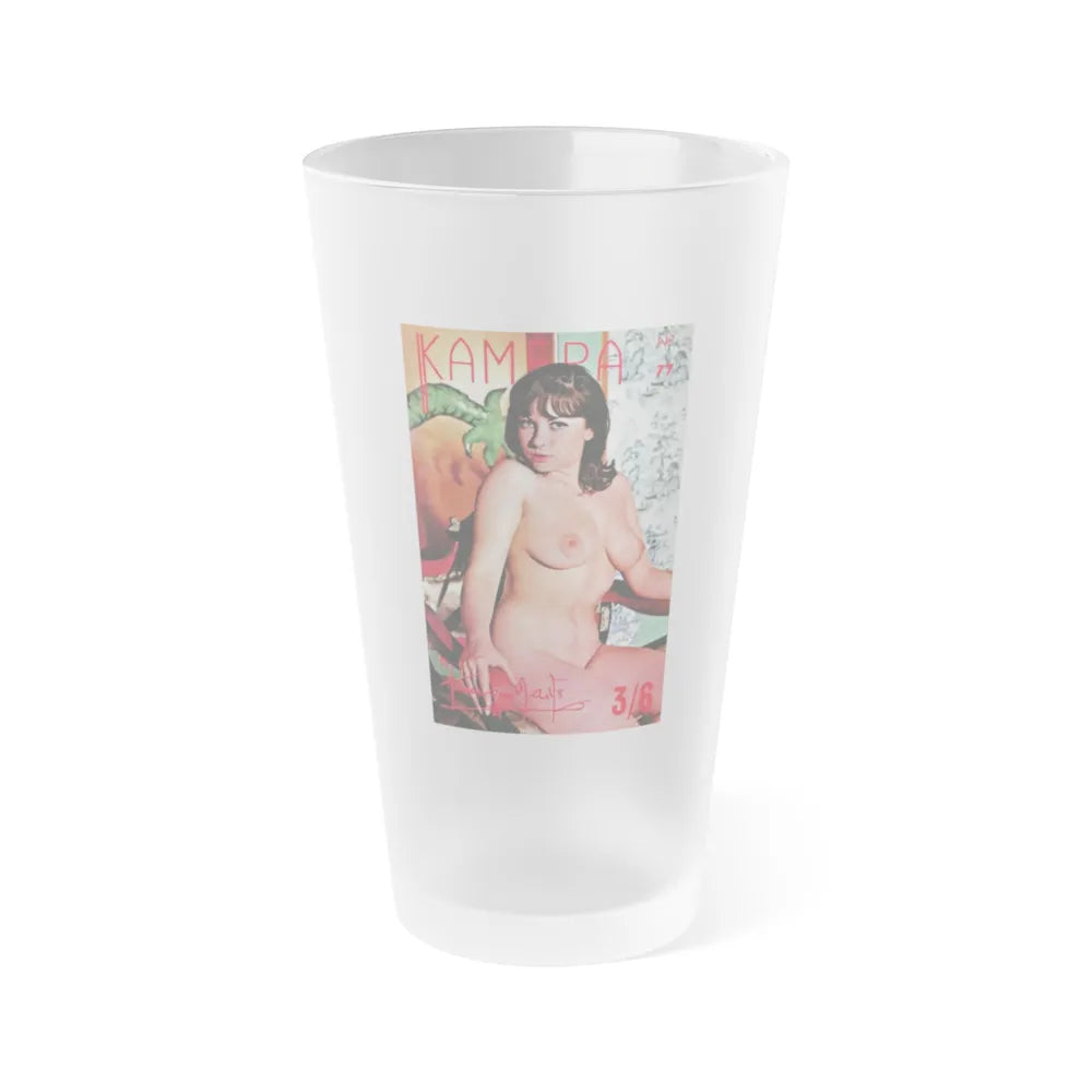 June Palmer #174 - Topless (Vintage Female Icon) Frosted Pint Glass 16oz-16oz-Frosted-Go Mug Yourself