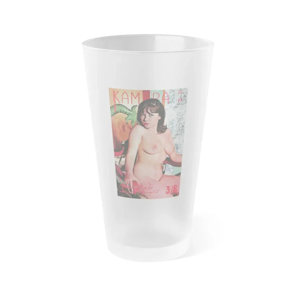 June Palmer #174 - Topless (Vintage Female Icon) Frosted Pint Glass 16oz 16oz Frosted - Go Mug Yourself
