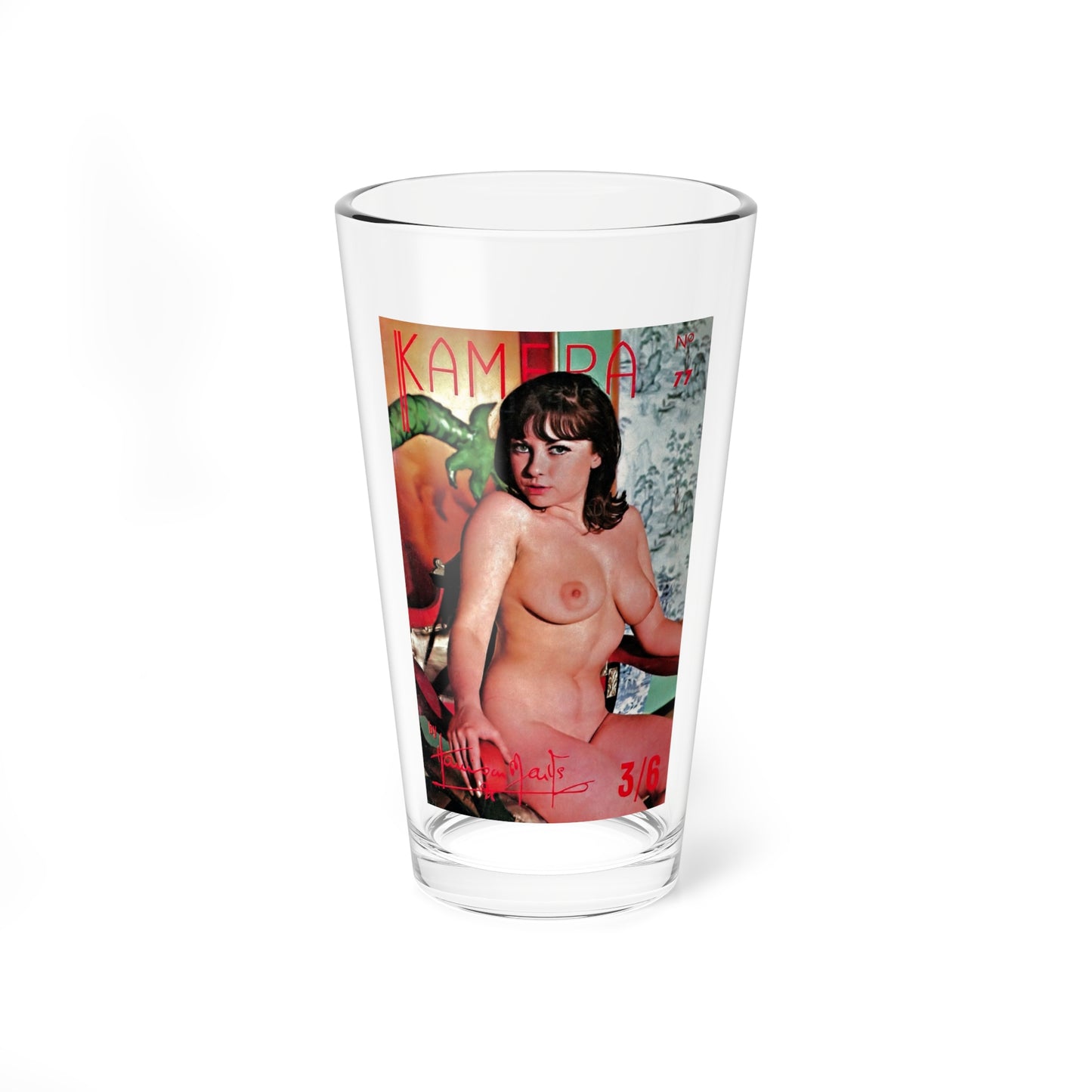 June Palmer #174 - Topless (Vintage Female Icon) Pint Glass 16oz-16oz-Go Mug Yourself